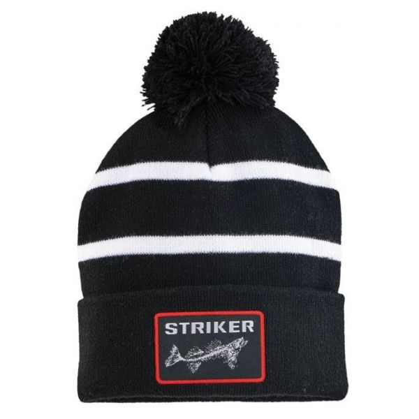 Striker ICE SI Striped Pom Hat - Black/White