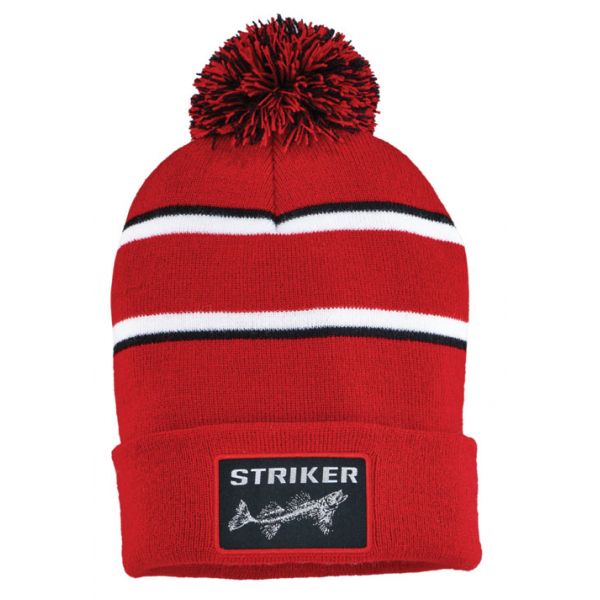 Striker ICE SI Striped Pom Hat - Red/White