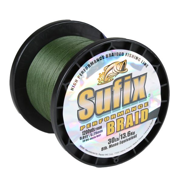 Sufix 663-230G Performance Braid 30Lb 1200Yds Lo-Vis Green