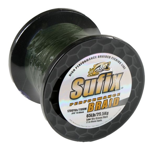 Sufix 663-265G Performance Braid 65Lb 1200Yds Lo-Vis Green