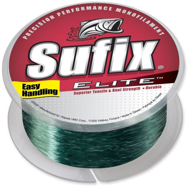 Sufix Elite Monofilament Fishing Line Lo-Vis Green - 1000yd Spools