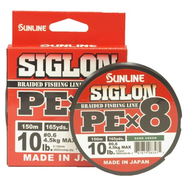 Sunline Siglon PEx8 Braided Line - Dark Green 10lb