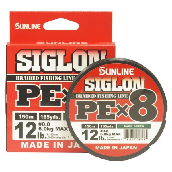 Sunline Siglon PEx8 Braided Line - Dark Green 12lb