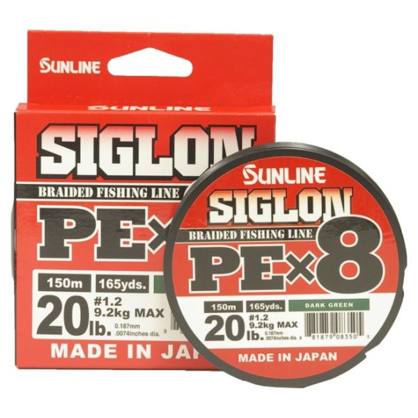 Sunline Siglon PEx8 Braided Line - Dark Green 20lb