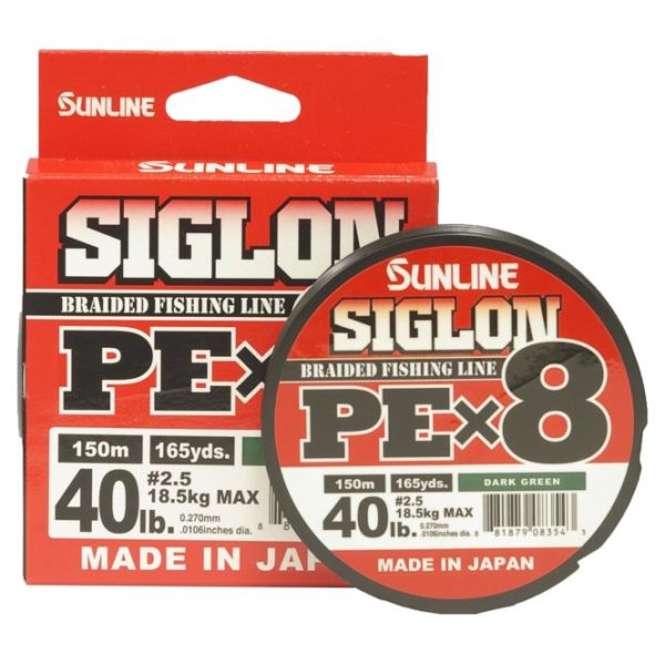 Sunline Siglon PEx8 Braided Line - Dark Green 40lb