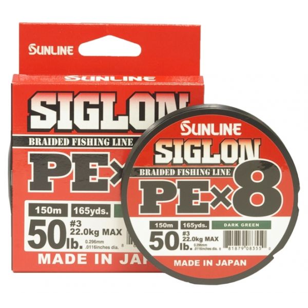 Sunline Siglon PEx8 Braided Line - Dark Green 50lb