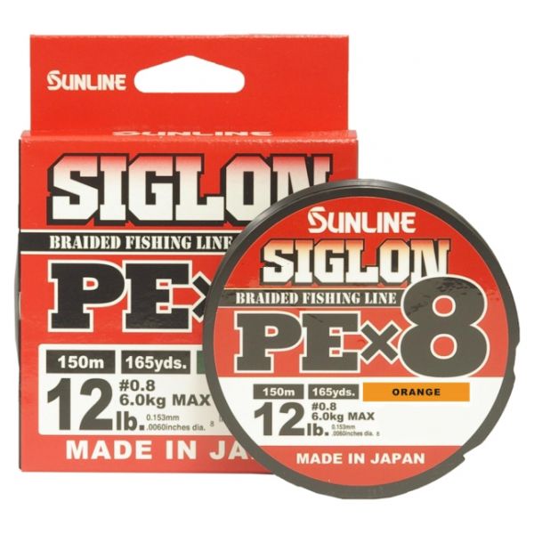 Sunline Siglon PEx8 Braided Line - Orange 12lb