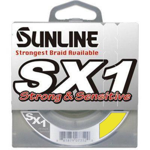 Sunline SX1 Braided Line - Hi Vis Yellow - 12lb - 125yds