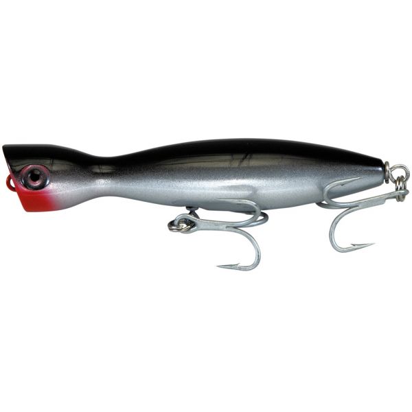 Super Strike PP6W Little Neck Popper - Sinking - Black/Silver