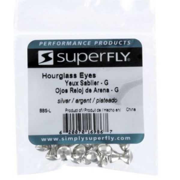 Superfly Hourglass Eyes - Silver - Large (7/32 in.) - 25 Pack