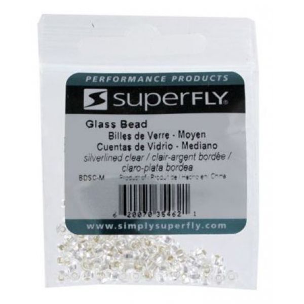 Superfly Silverlined Glass Beads - Clear - 6/0 Large