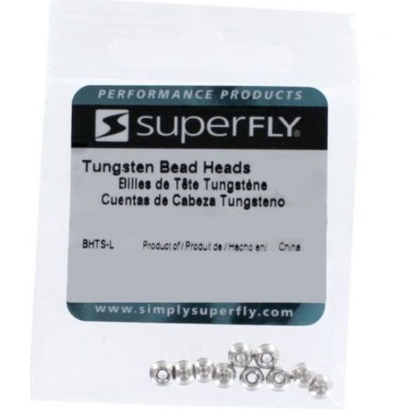 Superfly Tungsten Bead Heads - Silver - Large (5/32 in.) - 25 Pack