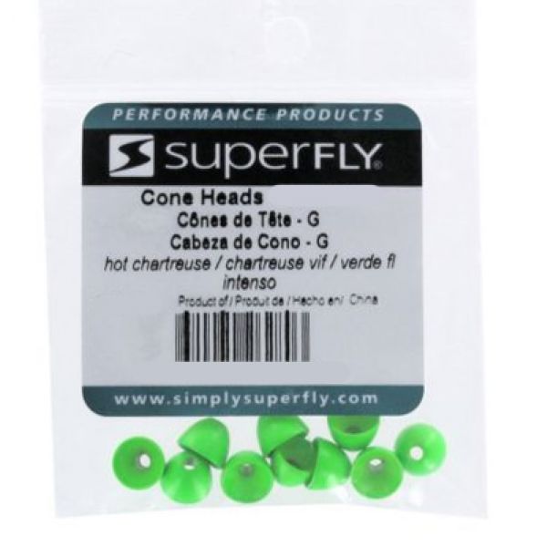 Superfly Cone Head Beads - Hot Chartreuse - Large (1/4 in.)