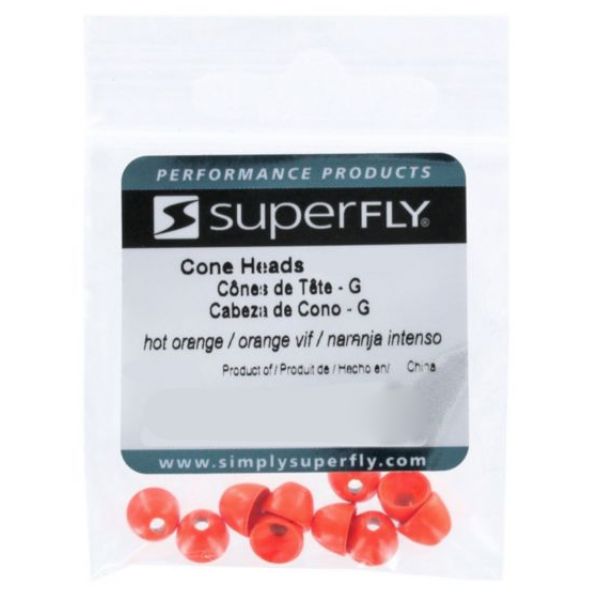 Superfly Cone Head Beads - Hot Orange - Large (1/4 in.)