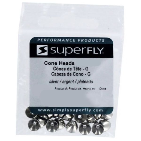 Superfly Cone Head Beads - Silver - Large (1/4 in.)