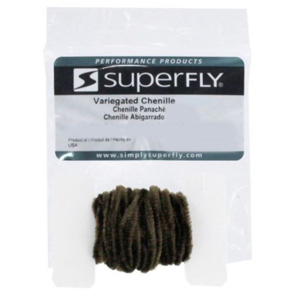 Superfly Variegated Chenille - Peacock Olive/Dark Brown - Small