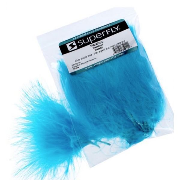 Superfly MRDQ-15 Strung Marabou - Silver Doctor Blue