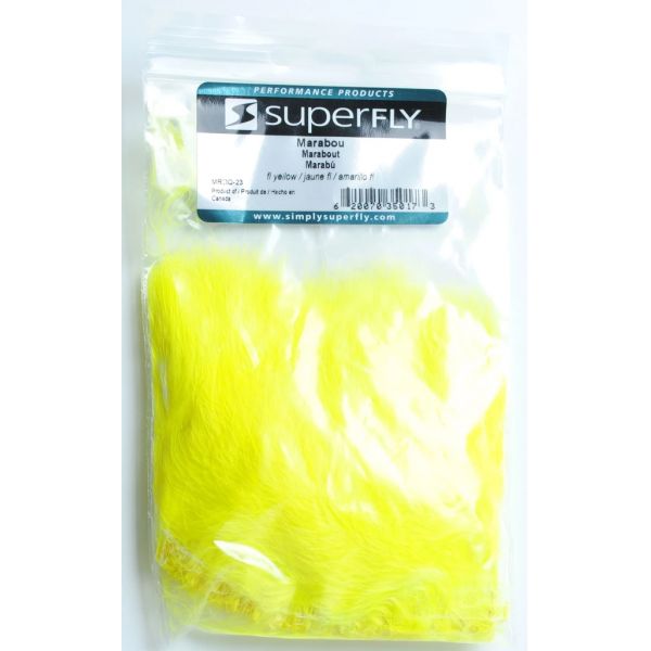 Superfly MRDQ-23 Strung Marabou - Fluorescent Yellow