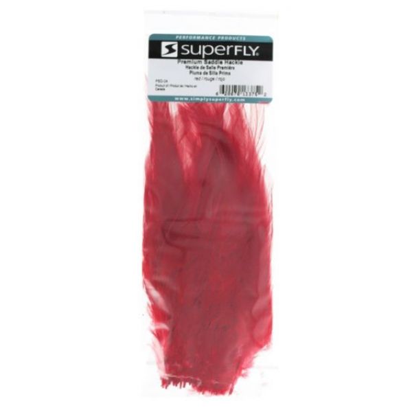 Superfly Premium Strung Saddle Hackle - Red