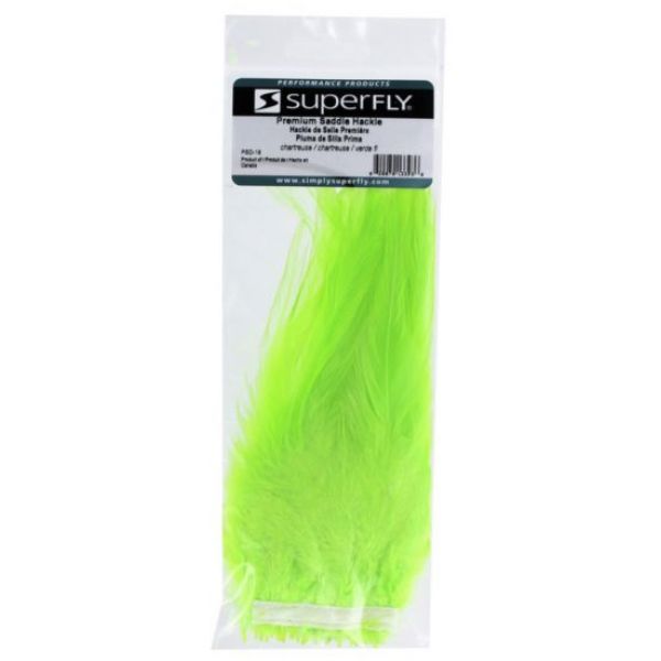 Superfly Premium Strung Saddle Hackle - Chartreuse