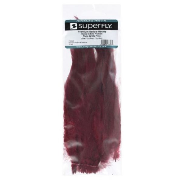 Superfly Premium Strung Saddle Hackle - Claret