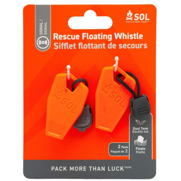 Surviver Outdoors Longer Rescue Floating Whistle 2pk