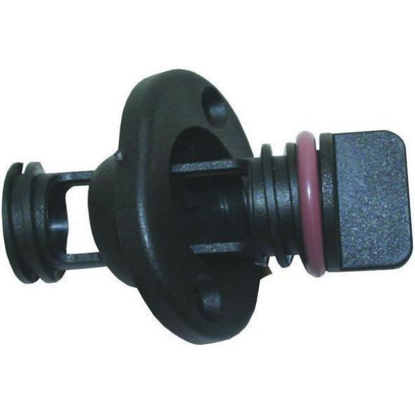 T-H Marine Drain Plug - Self Retaining - Black