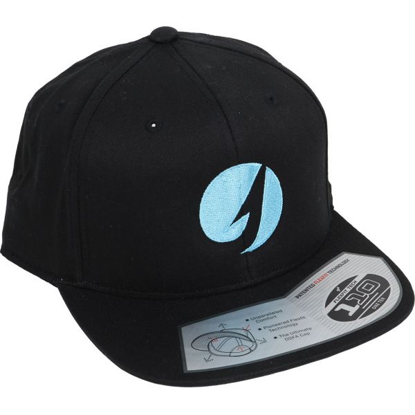 TackleDirect Flexfit Twill Snapback Hat - Black/Cool Blue Logo