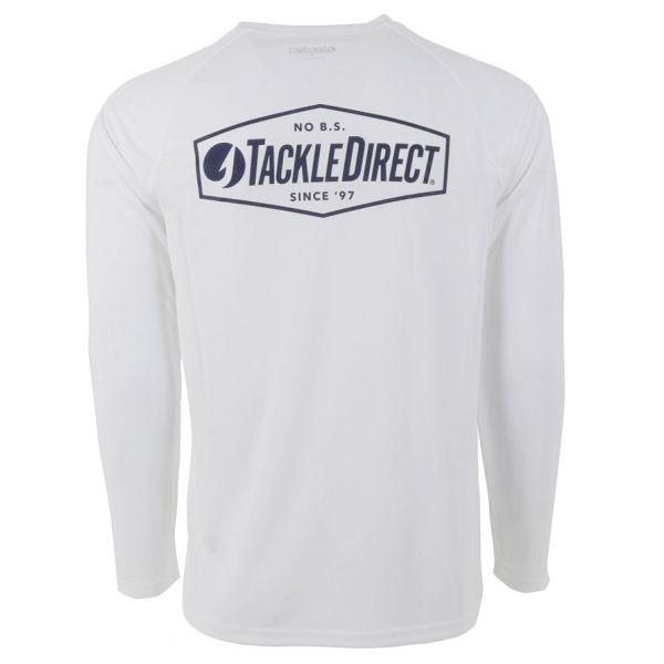 TackleDirect No B.S. Logo Performance Long Sleeve Shirt - White - 2XL