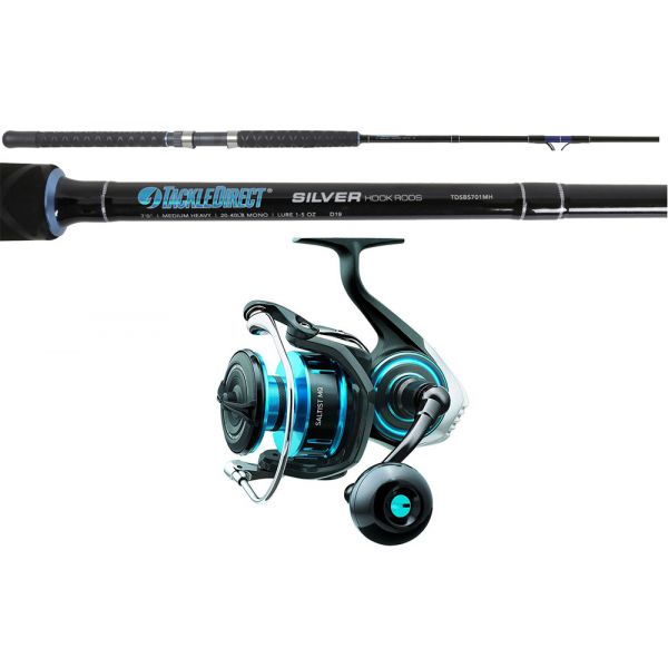 TackleDirect SALTISTMQ5000D-H/TDSBS701MH Silver Hook Boat Spinning Combo