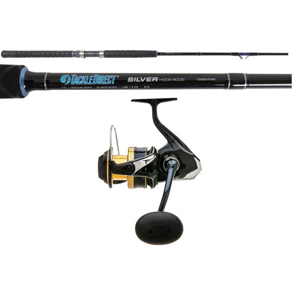 TackleDirect SPSW6000HGA/TDSBS701MH Silver Hook Boat Spinning Combo