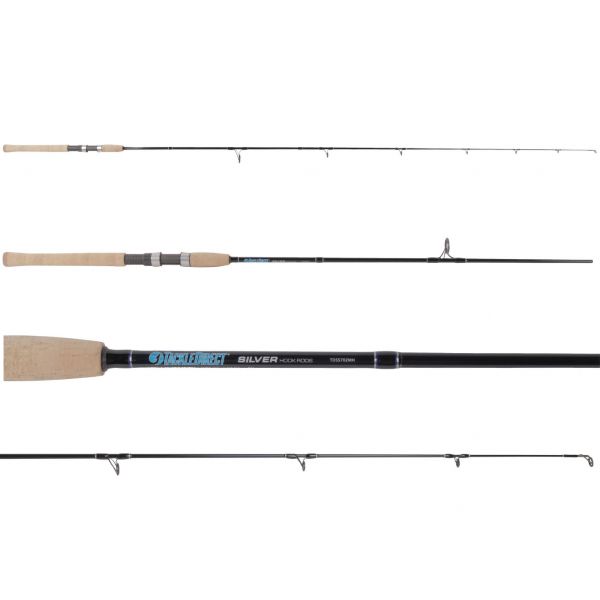TackleDirect TDSS702MH Silver Hook 2-Piece Spinning Rod w/ Travel Case