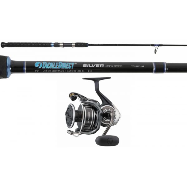 TackleDirect Silver Hook/Daiwa BGMQ6000D-H BG MQ Spinning Combo