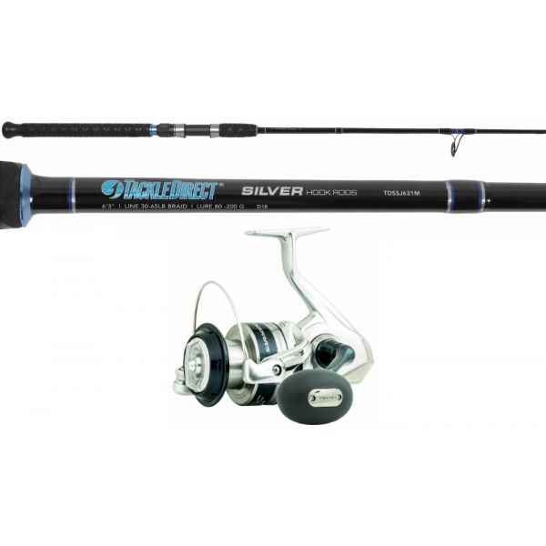 TackleDirect Silver Hook/Shimano Saragosa SRG6000SWAHG Spinning Combo