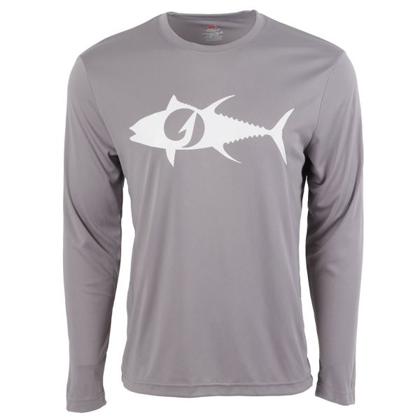 TackleDirect Tuna Logo Men's Performance LS Shirt - Graphite - Medium