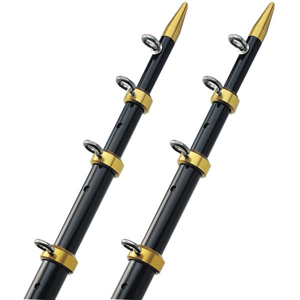 TACO 15' 1-1/8'' Tele-Outrigger Poles Black/Gold - OT-0441BKA15