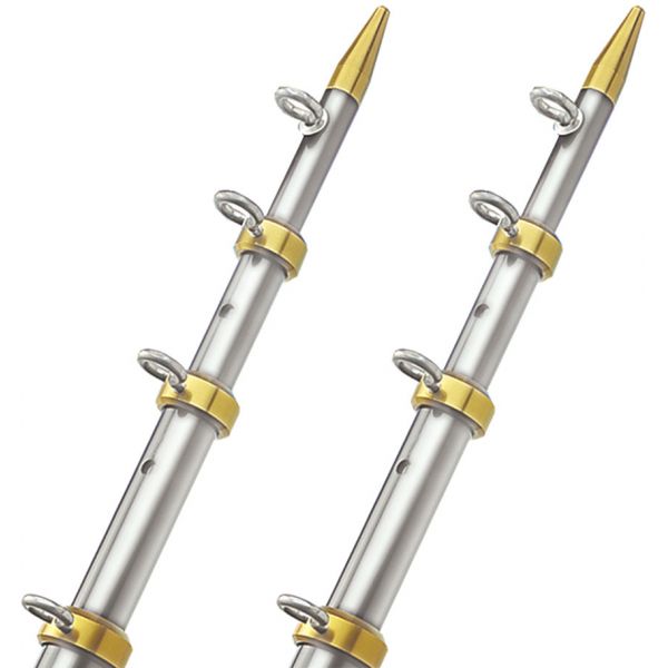 TACO 15' 1-1/8'' Tele-Outrigger Poles Silver/Gold - OT-0441VEL15