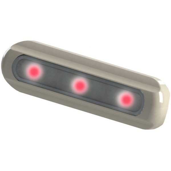 TACO LED Deck Light - Flat Mount - Red LEDs - White Housing