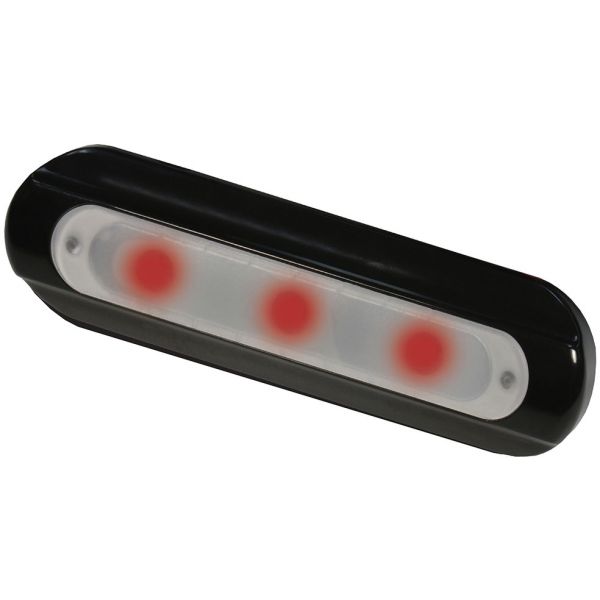 TACO LED Deck Light - Flat Mount - Red LEDs - Black Housing