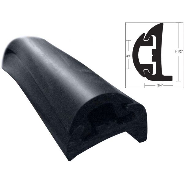 TACO V11-9795BBK50D-2 Semi-Rigid Rub Rail Kit, Blk w/Blk Insert 50'