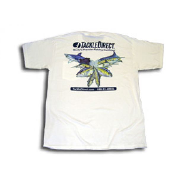 TackleDirect S/S Multi Fish White T-Shirt L