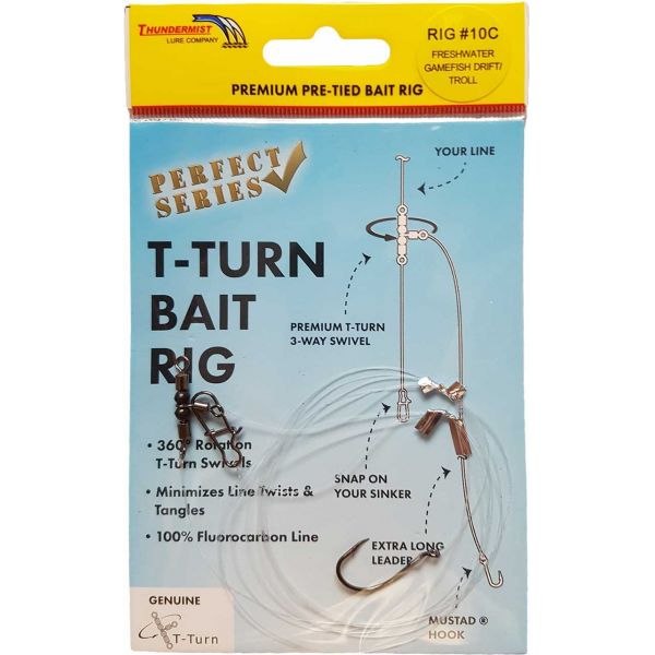 Thundermist T-Turn Bait Rig #10C - Freshwater Game Fish Drift/Troll