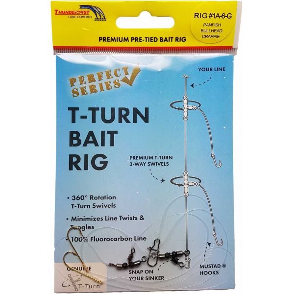 Thundermist T-Turn Bait Rig #1A-6-G - Panfish/Bullheaad/Crappie