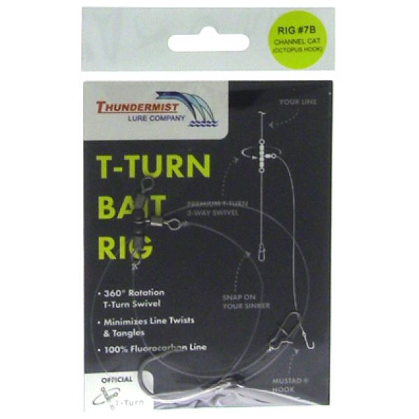 Thundermist T-Turn Bait Rig #7B - Channel Catfish (Octopus Hook)