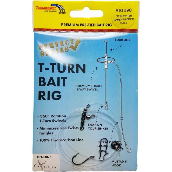 Thundermist T-Turn Bait Rig #9C - Freshwater Game Fish Drift/Troll