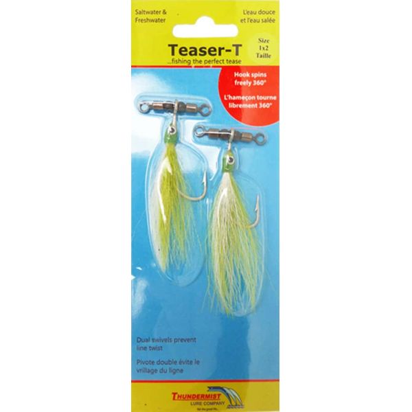 Thundermist Teaser-T Inline Teaser - Large Chartruese/White