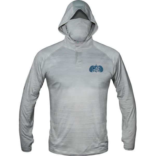 Toadfish Technical Performance Long Sleeve Hoodie - Grey - 2-XLarge