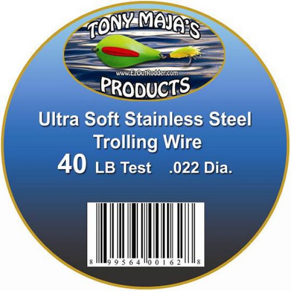 Tony Maja Stainless Steel Trolling Wire 40lb Test 3000ft 5lb Spool