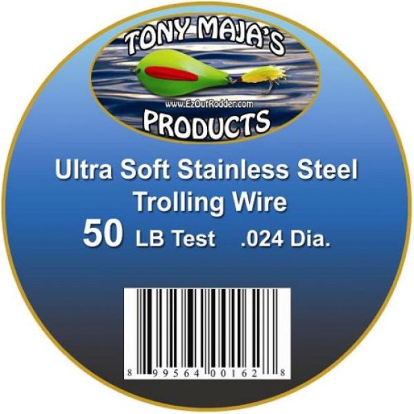 Tony Maja Stainless Steel Trolling Wire 50lb Test 3000ft 5lb Spool