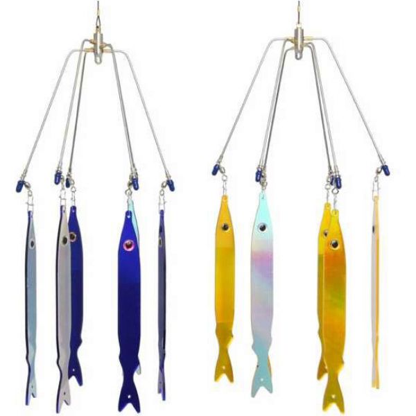 Tournament 16in 6-Arm Striper Umbrella Rig 6 3D Stickbaits Dark Blue